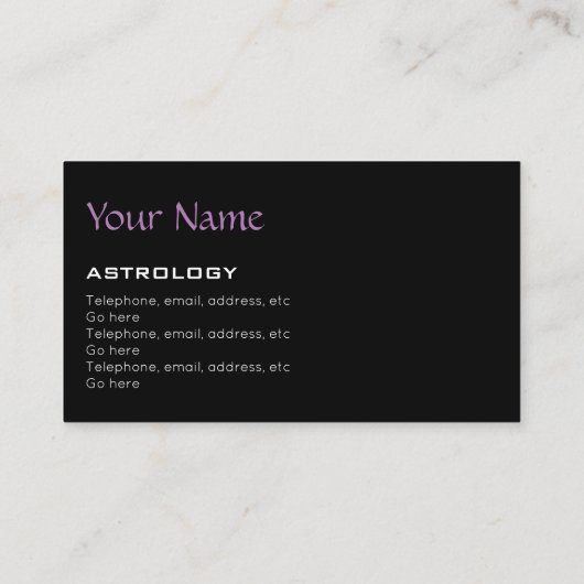 占星術の名刺 名刺 (裏面)