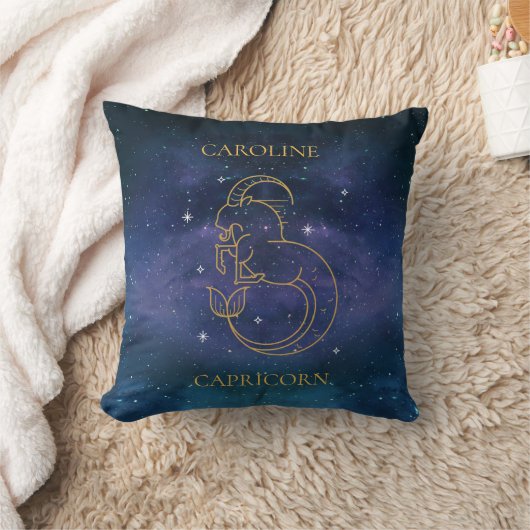 占星術の山羊座〔占星術の〕十二宮図名ギフト クッション (ブランケット)