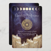 占星術の星座神秘的な誕生日 招待状 (正面/裏面)