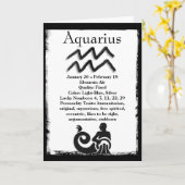 占星術の星座 水瓶座のホロスコープ 十二星座 カード (黄色い花)