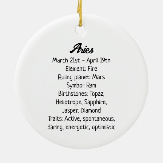 占星術の記号と特徴の違い セラミックオーナメント (裏面)