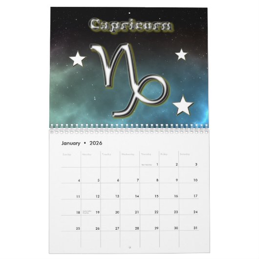 占星術の カレンダー (1月 2026)