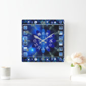 占星術の スクエア壁時計 (ホーム)