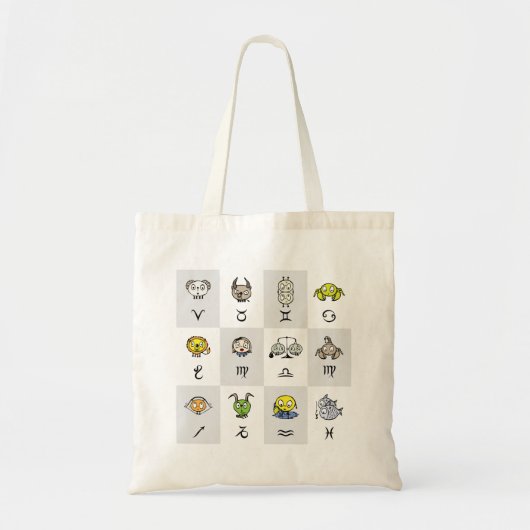 〔占星術の〕十二宮図おもしろいシンボルや象徴トートバッグ トートバッグ (正面)