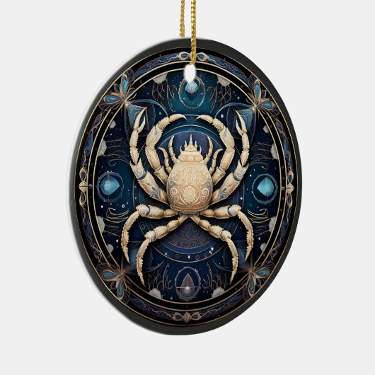 〔占星術の〕十二宮図がんパーソナライズされた占星術オーナメント セラミックオーナメント (右)