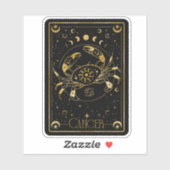 〔占星術の〕十二宮図がん占星術のブラック&金ゴールドシール シール (シート)