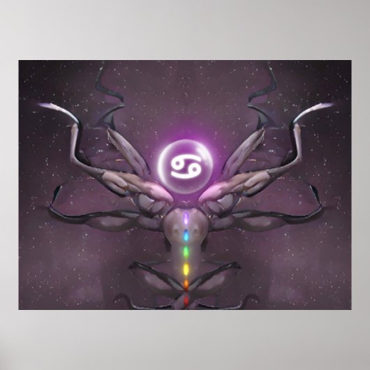 〔占星術の〕十二宮図がん占星術標識ポスター ポスター (正面)