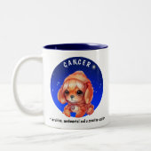 〔占星術の〕十二宮図がん可愛い水彩名前をカスタムする日 ツートーンマグカップ (左)