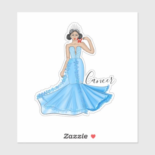 〔占星術の〕十二宮図がん女神のアカガニカスタム病 シール (シート)