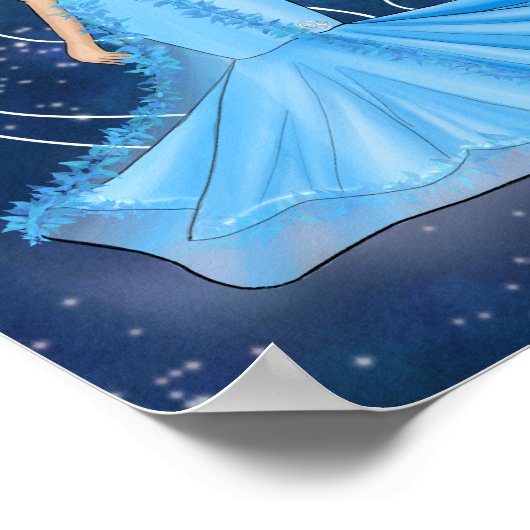 〔占星術の〕十二宮図がん女神ムーンイラストレーション ポスター (角)