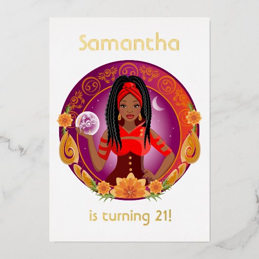 〔占星術の〕十二宮図がん誕生日パーティー 箔招待状 (正面)