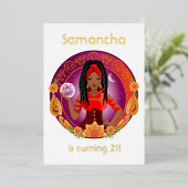 〔占星術の〕十二宮図がん誕生日パーティー 箔招待状 (立ち正面)