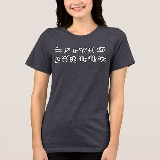 〔占星術の〕十二宮図すべてのシンボルや象徴 トライブレンドＴシャツ (正面)