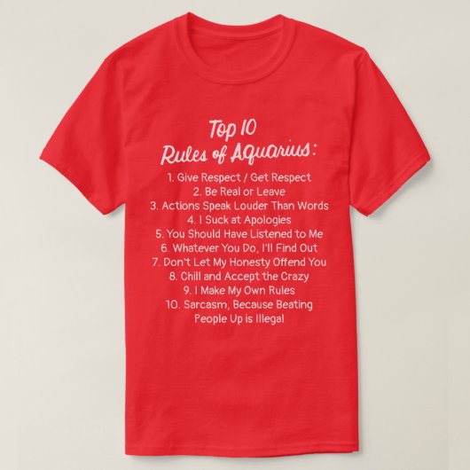 〔占星術の〕十二宮図のおもしろい看板トップ10のルールAquarius Premium Tシャツ (デザイン正面)