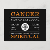 〔占星術の〕十二宮図のがん占星術の徴候 ポストカード (正面)