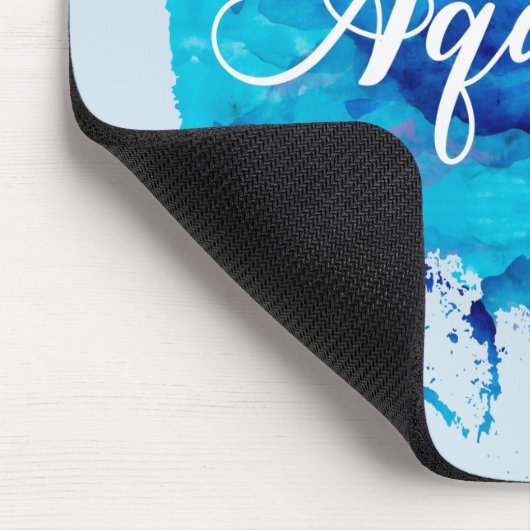 (占星術の)十二宮図のアクエリアスの青い水彩画の金ゴールドの星 マウスパッド (コーナー)