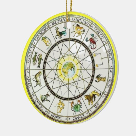 (占星術の)十二宮図のオーナメント セラミックオーナメント (左)