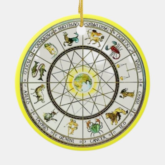 (占星術の)十二宮図のオーナメント セラミックオーナメント (裏面)