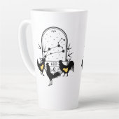 〔占星術の〕十二宮図のサインとマッチするペット。レオ – チキン.w カフェラテマグ (左アングル)