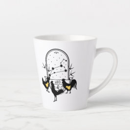 〔占星術の〕十二宮図のサインとマッチするペット。レオ – チキン.w カフェラテマグ