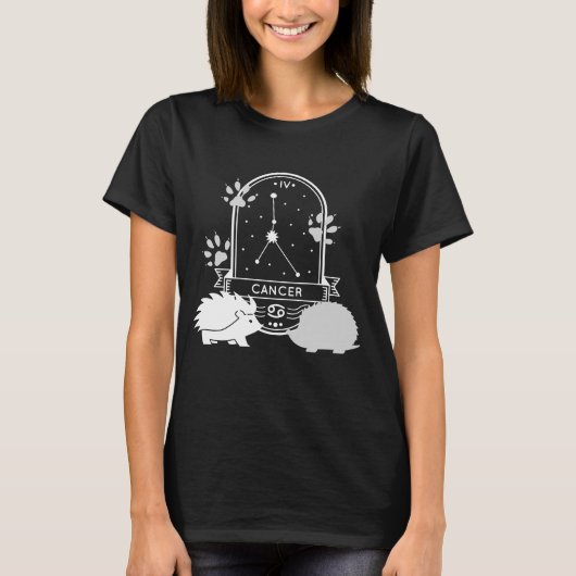 〔占星術の〕十二宮図のサインとマッチするペット。癌 – ヘッジホッグ.b tシャツ (正面)