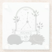 〔占星術の〕十二宮図のサインとマッチするペット。癌 – Hedgehog.w ガラスコースター (裏面)