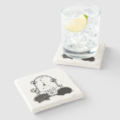 〔占星術の〕十二宮図のサインとマッチするペット。癌 – Hedgehog.w ストーンコースター (横)