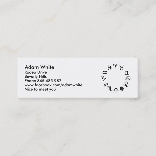 (占星術の)十二宮図のシンボルや象徴 スキニー名刺 (正面)