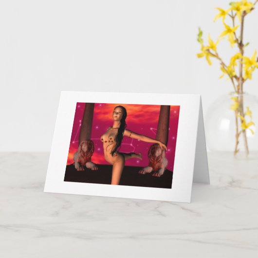 (占星術の)十二宮図のハッピーバースデーの~レオ カード (黄色い花)