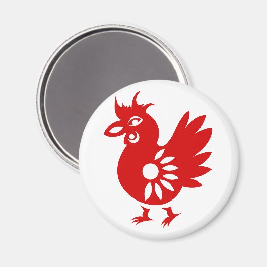 〔占星術の〕十二宮図のペーパーカットルースターイラストレーション マグネット (正面/裏面)