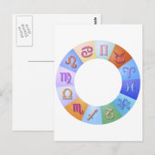 (占星術の)十二宮図のリング ポストカード (正面/裏面)