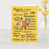 (占星術の)十二宮図の単語カード-トーラス カード (黄色い花)