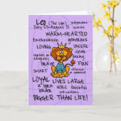 (占星術の)十二宮図の単語カード-レオ カード (黄色い花)