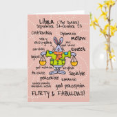 (占星術の)十二宮図の単語カード-天秤座 カード (黄色い花)