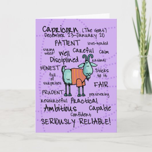 (占星術の)十二宮図の単語カード-山羊座 カード (正面)