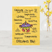 (占星術の)十二宮図の単語カード-癌 カード (黄色い花)