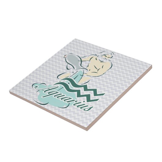 (占星術の)十二宮図の印のアクエリアスの記号 タイル (側面)