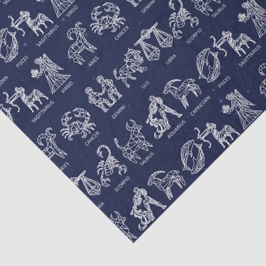 (占星術の)十二宮図の印のティッシュペーパー(青い) 薄葉紙 (詳細)