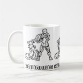 (占星術の)十二宮図の印のマグ: アクエリアス コーヒーマグカップ (左)