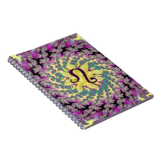 (占星術の)十二宮図の印のレオのフラクタルの曼荼羅 ノートブック (右側)