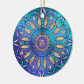 (占星術の)十二宮図の印の山羊座の曼荼羅のクリスマスのオーナメント セラミックオーナメント (左)