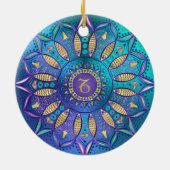 (占星術の)十二宮図の印の山羊座の曼荼羅のクリスマスのオーナメント セラミックオーナメント (裏面)