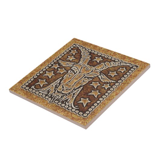 (占星術の)十二宮図の印の山羊座 タイル (側面)