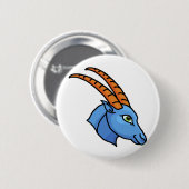 (占星術の)十二宮図の印の山羊座 缶バッジ (正面&裏面)