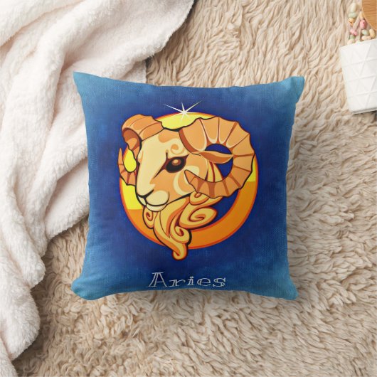 (占星術の)十二宮図の印の牡羊座 クッション (ブランケット)