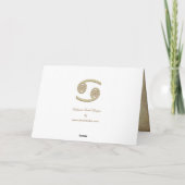 (占星術の)十二宮図の印の蟹座の挨拶およびNotecards カード (裏面)