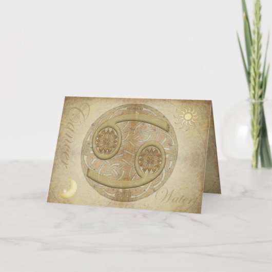 (占星術の)十二宮図の印の蟹座の挨拶およびNotecards カード (正面)