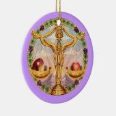 (占星術の)十二宮図の天秤座-それをカスタマイズ! セラミックオーナメント (右)