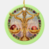 (占星術の)十二宮図の天秤座-それをカスタマイズ! セラミックオーナメント (裏面)