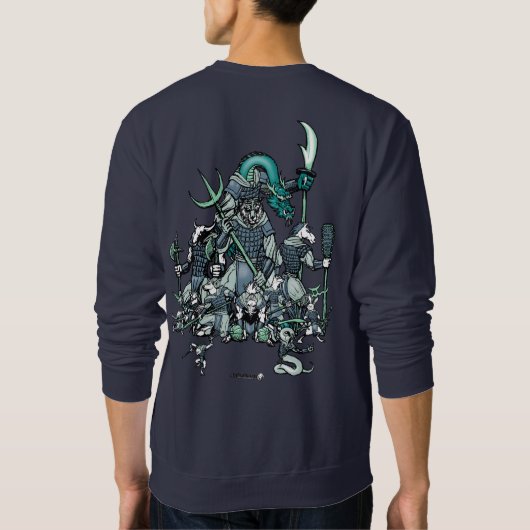 (占星術の)十二宮図の戦士: オンドリの年、戦士は支持します スウェットシャツ (裏面)